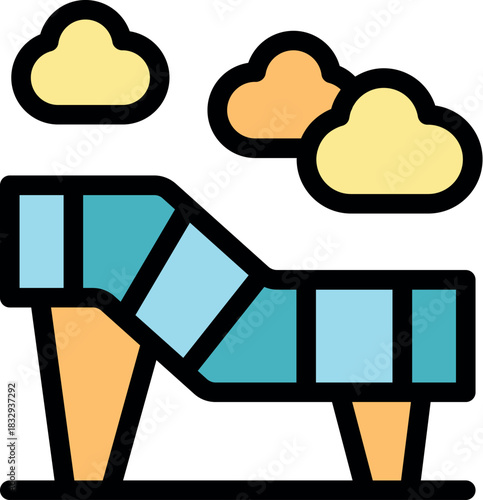 Colorful waterslide structure against a cloudy sky, promising a thrilling summer experience in a modern aquapark