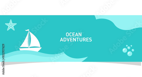 Ocean Adventures Sailboat Starfish Banner.