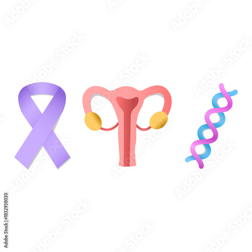 Gradient set of vector illustrations for World Cancer Day.