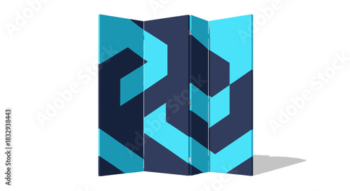 Abstract Geometric Folding Screen Design.