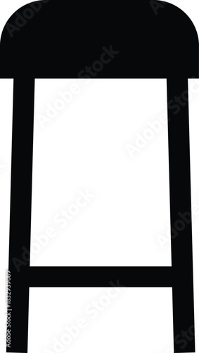 Furniture and chair icon of sofa, armchair, dining chair bar stool lounge seat, director chair table and seating symbols in solid and outline vector isolated on transparent background