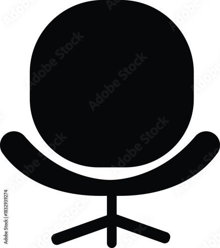 Furniture and chair icon of sofa, armchair, dining chair bar stool lounge seat, director chair table and seating symbols in solid and outline vector isolated on transparent background