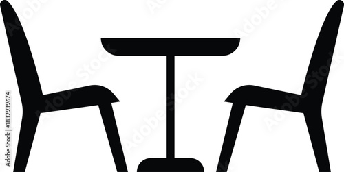 Furniture and chair icon of sofa, armchair, dining chair bar stool lounge seat, director chair table and seating symbols in solid and outline vector isolated on transparent background