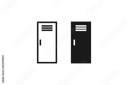storage locker icon line and flat design