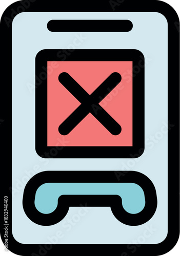 Declined call displayed on a smartphone screen, symbolizing missed communication or rejection of a phone call