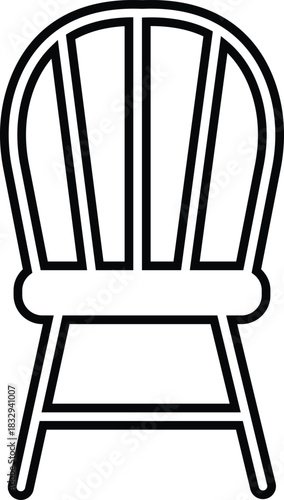 Furniture and chair icon of sofa, armchair, dining chair   bar stool lounge seat, director chair table and seating symbols in solid and outline vector isolated on transparent background