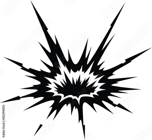 Explosion burst effect in black and white.