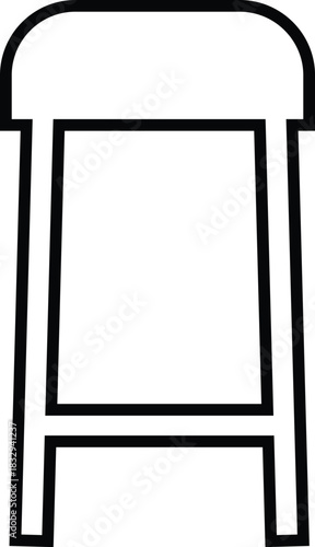 Furniture and chair icon of sofa, armchair, dining chair   bar stool lounge seat, director chair table and seating symbols in solid and outline vector isolated on transparent background