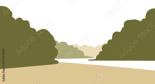 Scenic view of the river between the trees and the sky.