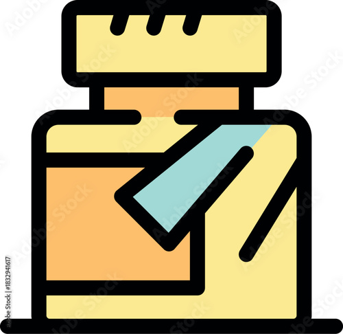 Honey jar with label and lid, ideal for food industry, natural sweetener, and packaging design projects