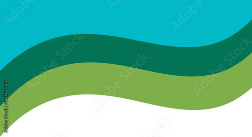 Abstract Wavy Green and Blue Background.