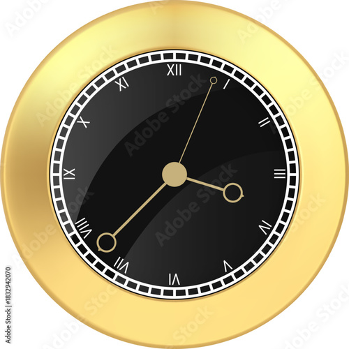 Golden watch face displaying Roman numerals tracking time