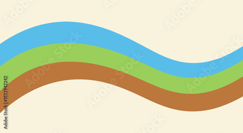 Abstract Wavy Lines in Earthy Tones Background.