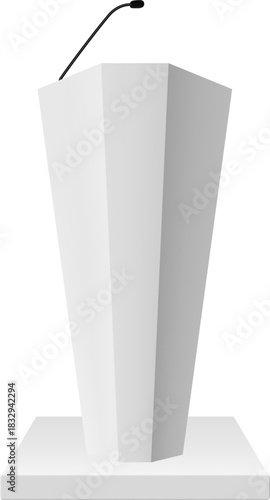 Podium with microphone representing public speaking communication