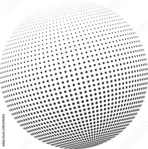 Abstract dotted sphere representing global network connection