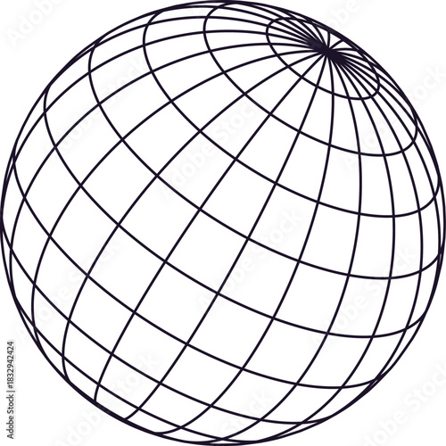 Wireframe globe establishing world data connection technology