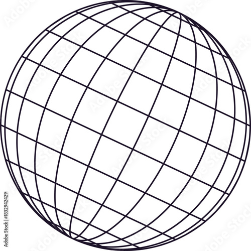 Wireframe grid globe representing global connection