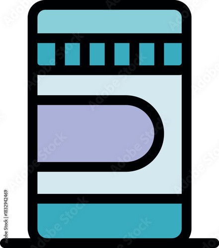 Protein powder container promoting active lifestyle and muscle building through nutritional supplements