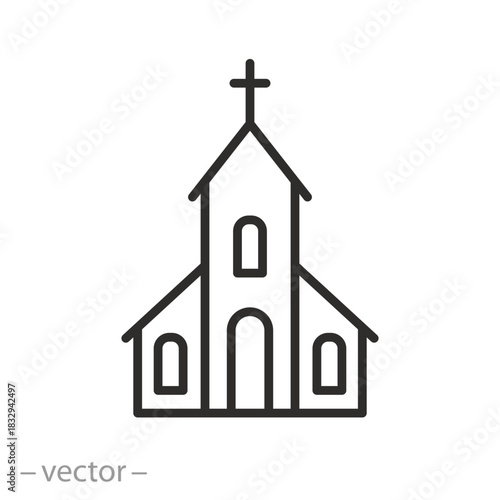Church icon, house of prayer illustration
