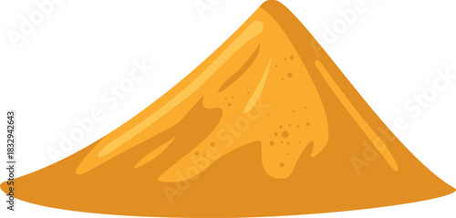 Yellow powder forming abstract heap illustration