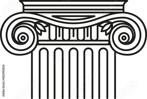 Ionic column capital symbolizing classical architecture and history