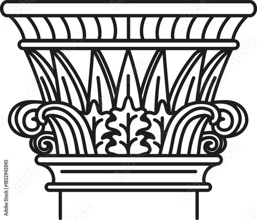 Corinthian column capital showing acanthus leaves and scrolls