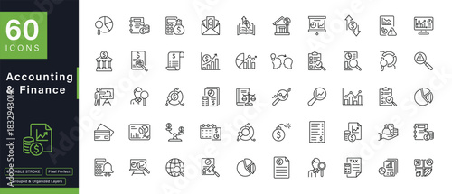 Accounting and Finance Line Icons Collection