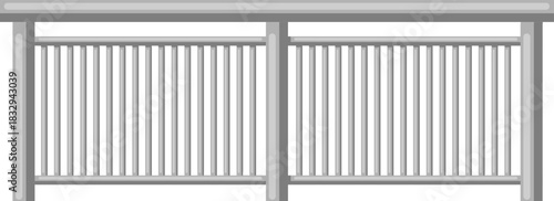 Metal railing establishing security and protection barrier