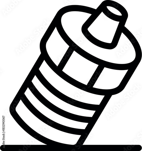 Simple line icon of a sport water bottle, representing hydration and fitness