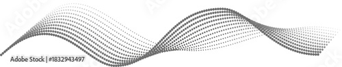 Wavy dotted line creating abstract wave pattern