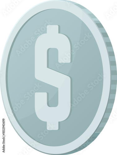 Silver dollar coin representing global financial economy