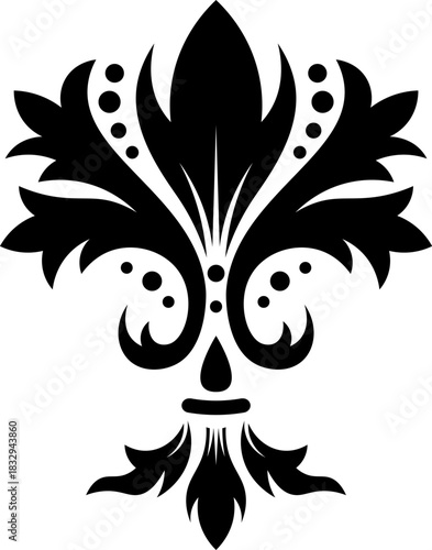 Ornate floral decorative element designing classic vintage luxury