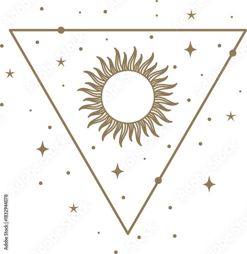 Sun in inverted triangle geometric celestial diagram