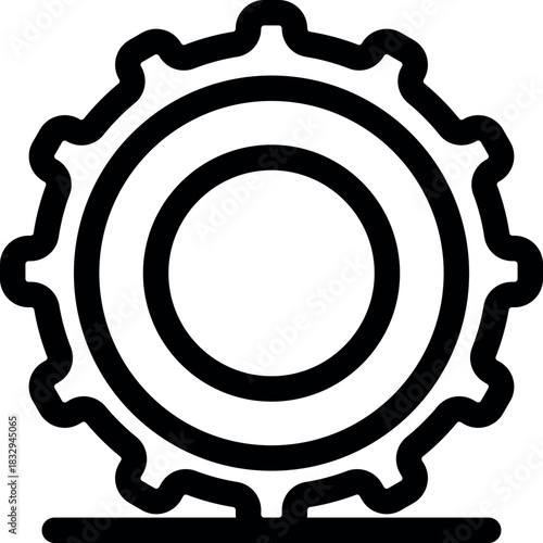 Simple gear wheel rotating, symbolizing engineering, industrial processes, and mechanical systems