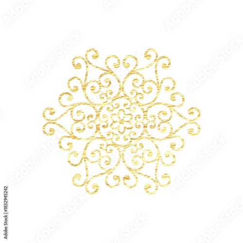 Intricate golden decorative design on bright background