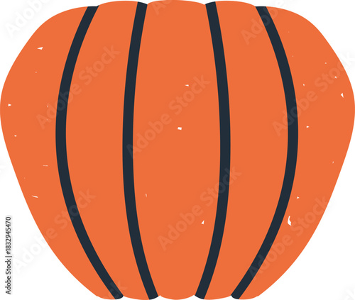Rustic orange pumpkin icon with distressed texture
