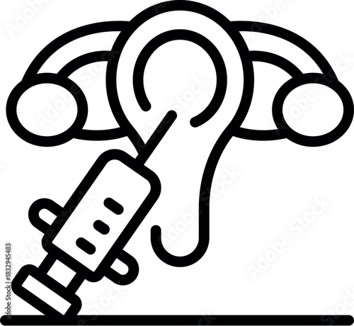 Ear treatment with syringe injection, representing innovative solutions for hearing loss and auditory health restoration