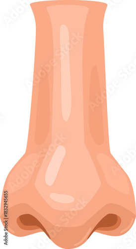 Human nose cartoon drawing representing sense of smell