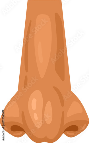 Human nose flat vector illustration conveying sense of smell