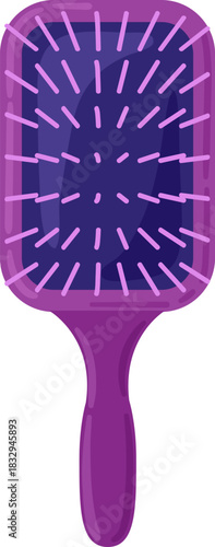 Purple paddle hairbrush daily grooming and styling tool