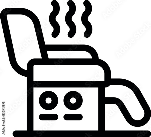 Hot electric deep fryer emitting steam, cooking delicious food, modern kitchen appliance