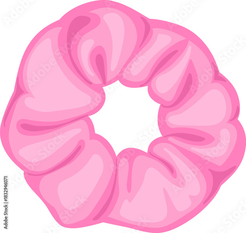 Pink scrunchie hair tie accessory for styling hair