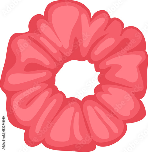 Pink fabric scrunchie hair accessory fashion illustration