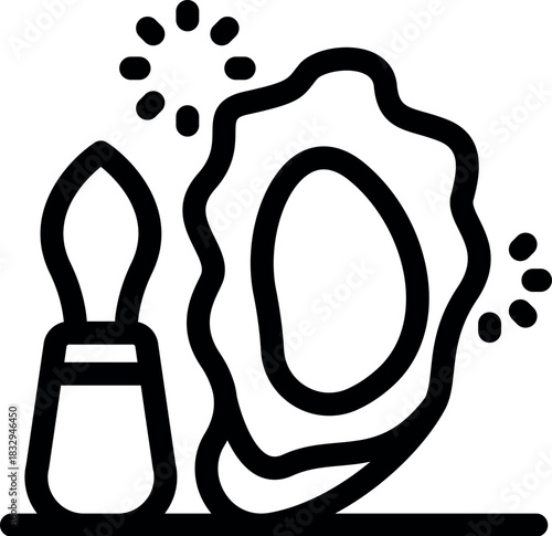 Oyster knife opening a fresh oyster, ready to be enjoyed as a delicious seafood appetizer or meal