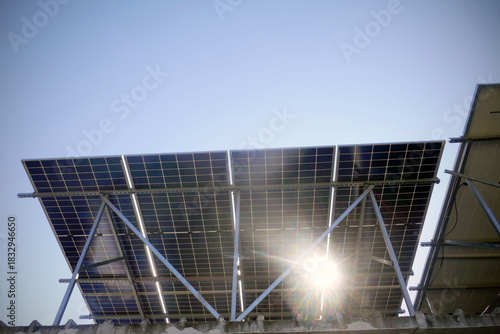 Detail of a photovoltaic panel for renewable electric production Eco, clean, sustainable energy concep