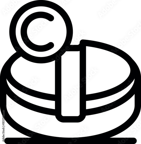 Protecting intellectual property with copyright symbol on innovative product design, ensuring exclusive rights and legal ownership