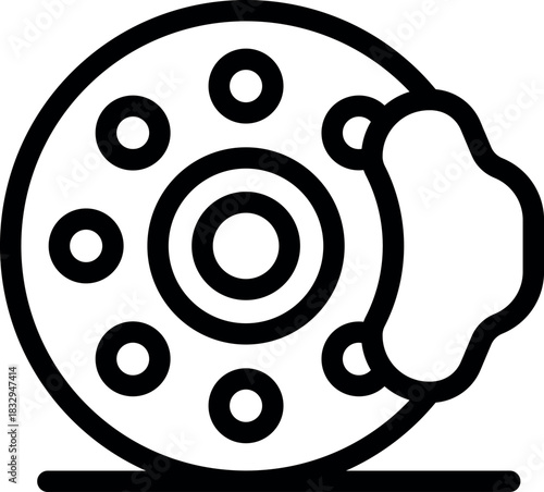 Brake disc with brake pads being pressed against it for effective stopping