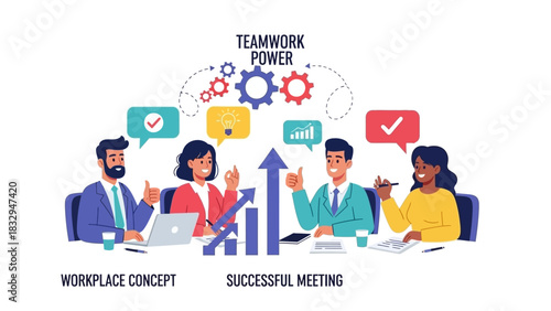 Successful Teamwork and Collaboration in Business Meetings Driving Growth and Productivity