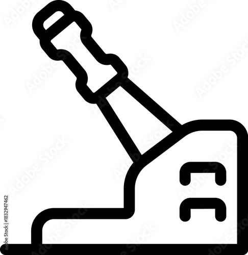 Handbrake lever pulled up, emphasizing parking brake functionality and vehicle safety in automotive context