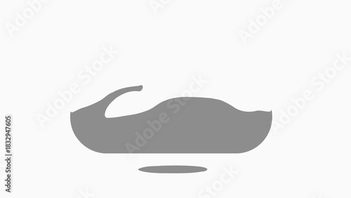 Gray Mustache Icon on White Background